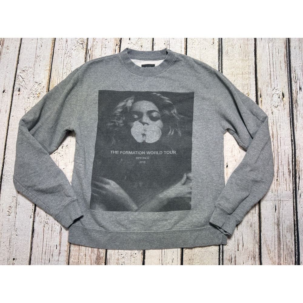 Beyonce The Formation World Tour‎ Concert Merch Graphic Art Grey Sweatshirt - S